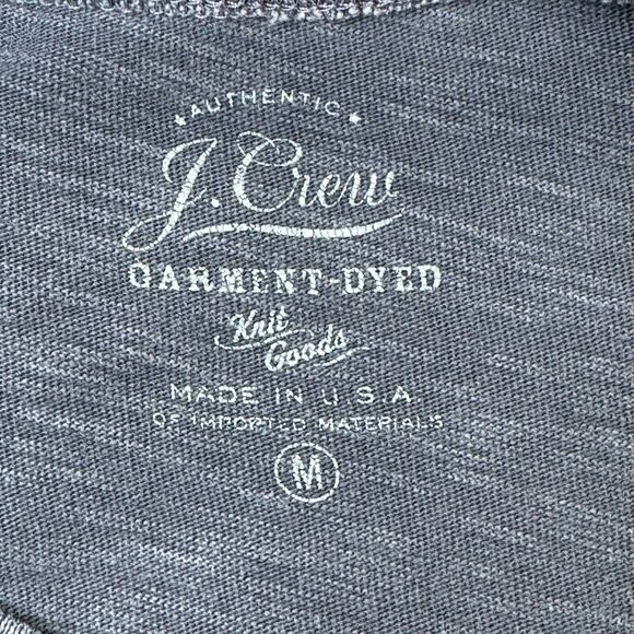 J.Crew Men's Gray Garment Dyed Long Sleeve Henley Shirt Medium Made in USA - Picture 5 of 10